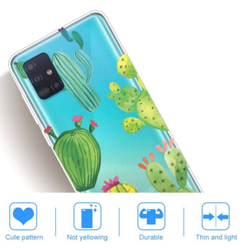 Etui Samsung Galaxy A71 Kaktus Akwarelowy Etui Ochronne