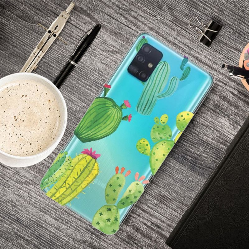 Etui Samsung Galaxy A71 Kaktus Akwarelowy Etui Ochronne