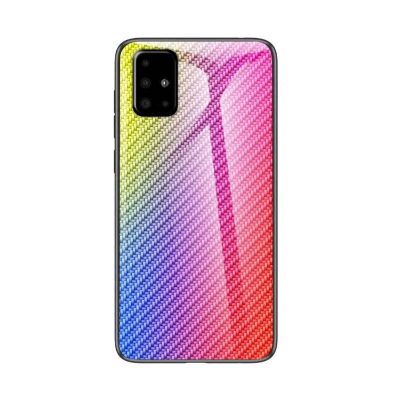 Etui Samsung Galaxy A71 Magenta Czarny Szkło Hartowane Z Włókna Węglowego