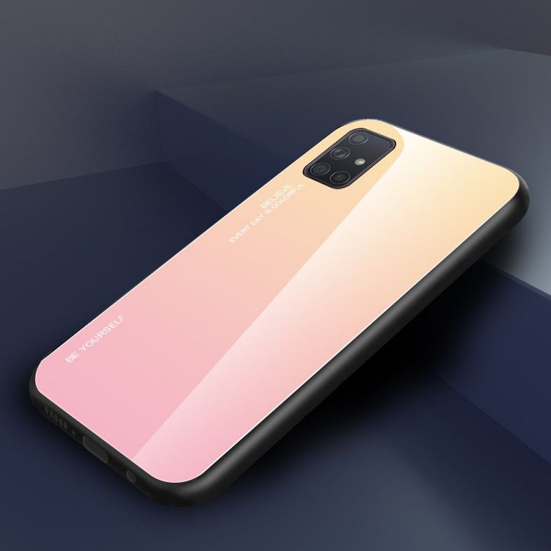 Etui Samsung Galaxy A71 Magenta Czerwony Bądź Sobą Ze Szkła Hartowanego