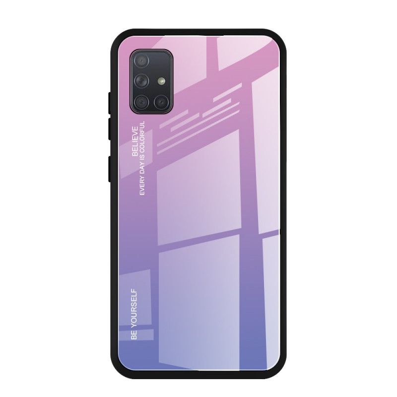 Etui Samsung Galaxy A71 Magenta Czerwony Bądź Sobą Ze Szkła Hartowanego