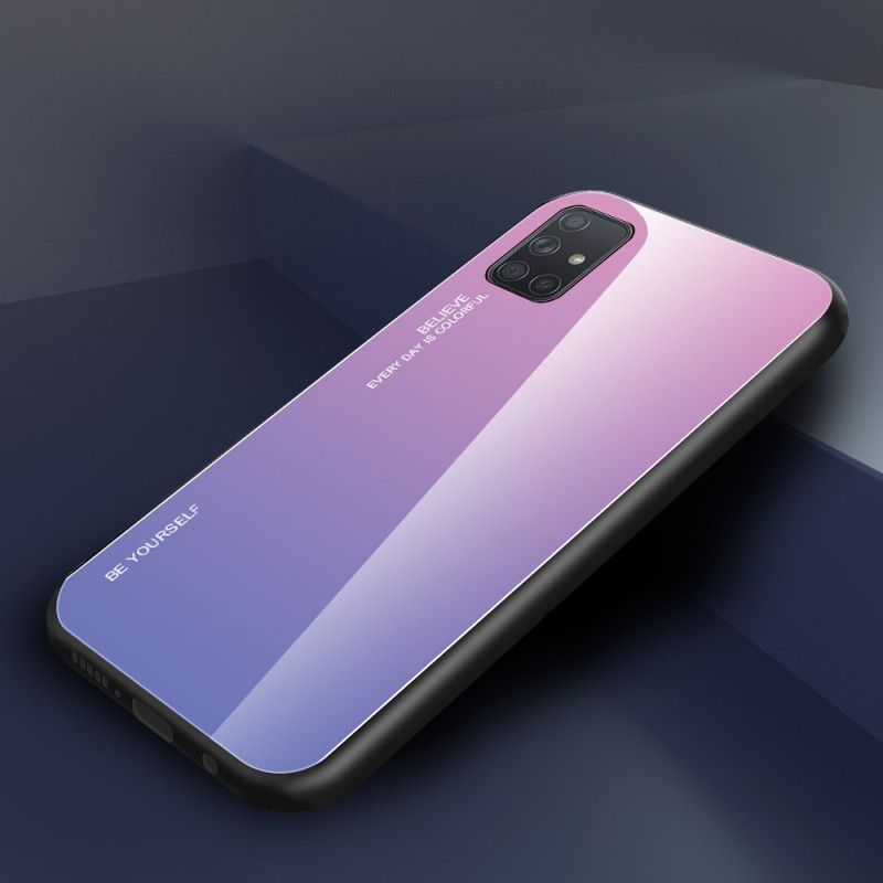 Etui Samsung Galaxy A71 Magenta Czerwony Bądź Sobą Ze Szkła Hartowanego