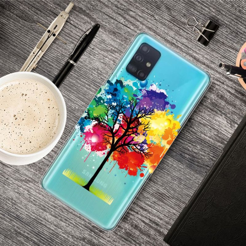 Etui Samsung Galaxy A71 Przezroczyste Drzewo Akwarelowe