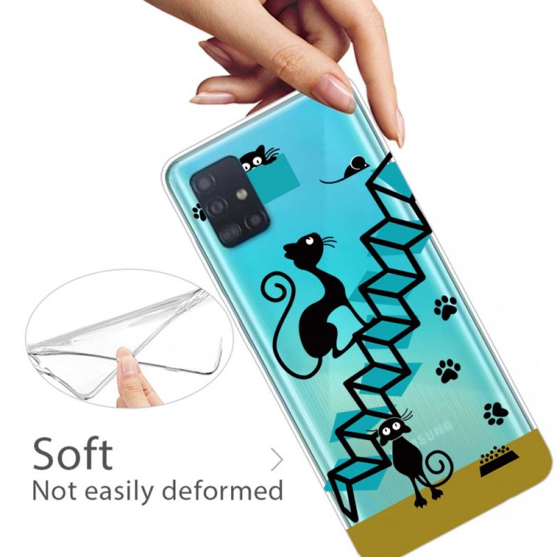 Etui Samsung Galaxy A71 Śmieszne Koty Etui Ochronne