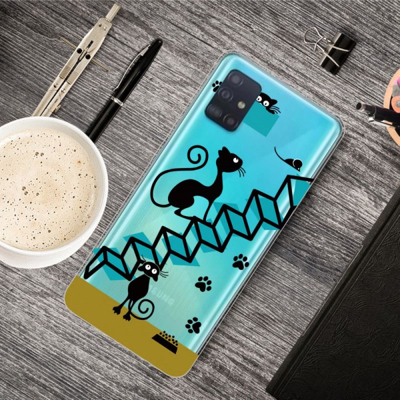 Etui Samsung Galaxy A71 Śmieszne Koty Etui Ochronne