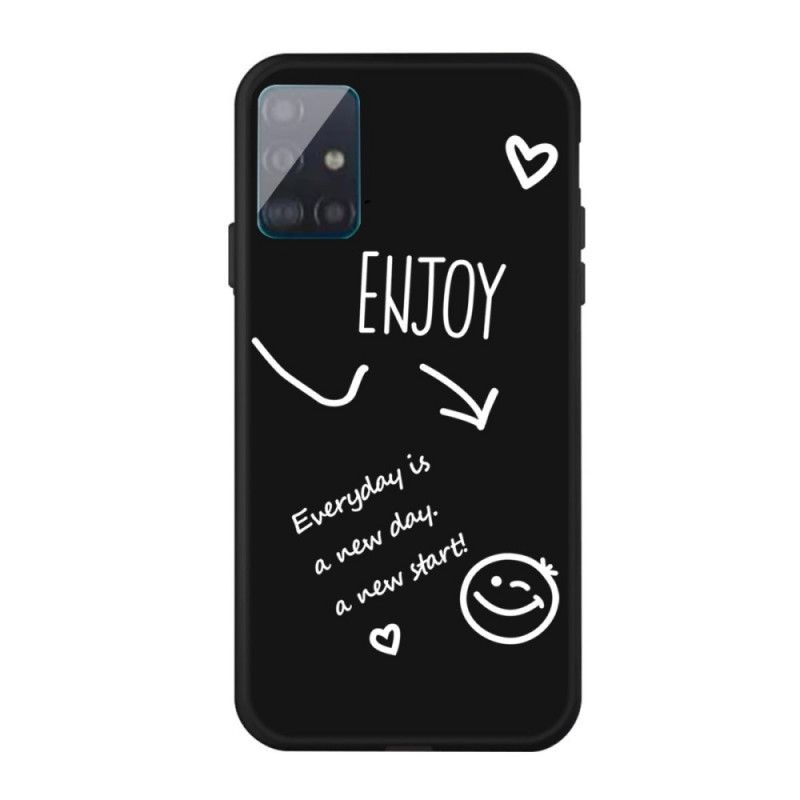 Etui Samsung Galaxy A71 Szary Czarny Ciesz Się Silikonem