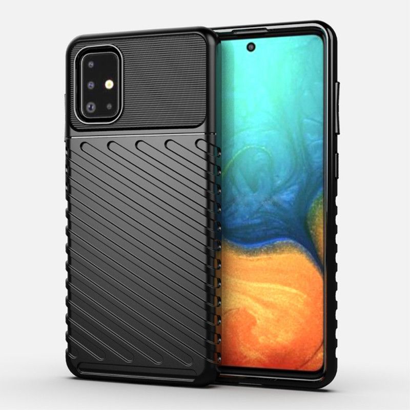 Etui Samsung Galaxy A71 Zielony Czarny Seria Grzmotów