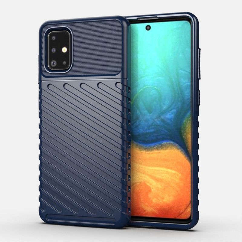 Etui Samsung Galaxy A71 Zielony Czarny Seria Grzmotów