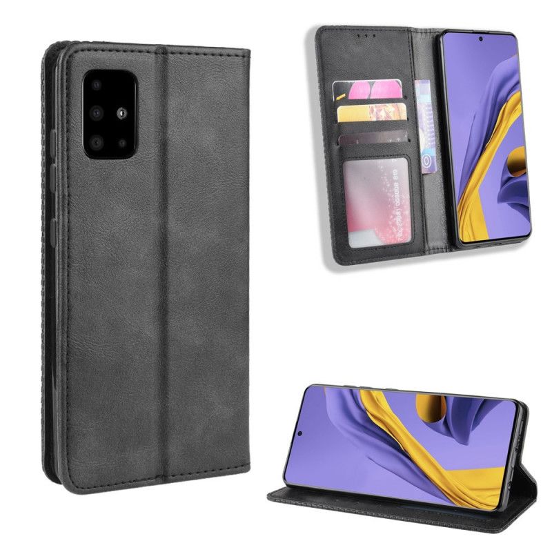 Flip Kotelot Samsung Galaxy A71 Czerwony Czarny Stylizowany Efekt Skóry W Stylu Vintage Etui Ochronne