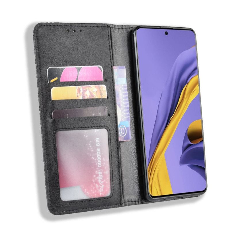 Flip Kotelot Samsung Galaxy A71 Czerwony Czarny Stylizowany Efekt Skóry W Stylu Vintage Etui Ochronne