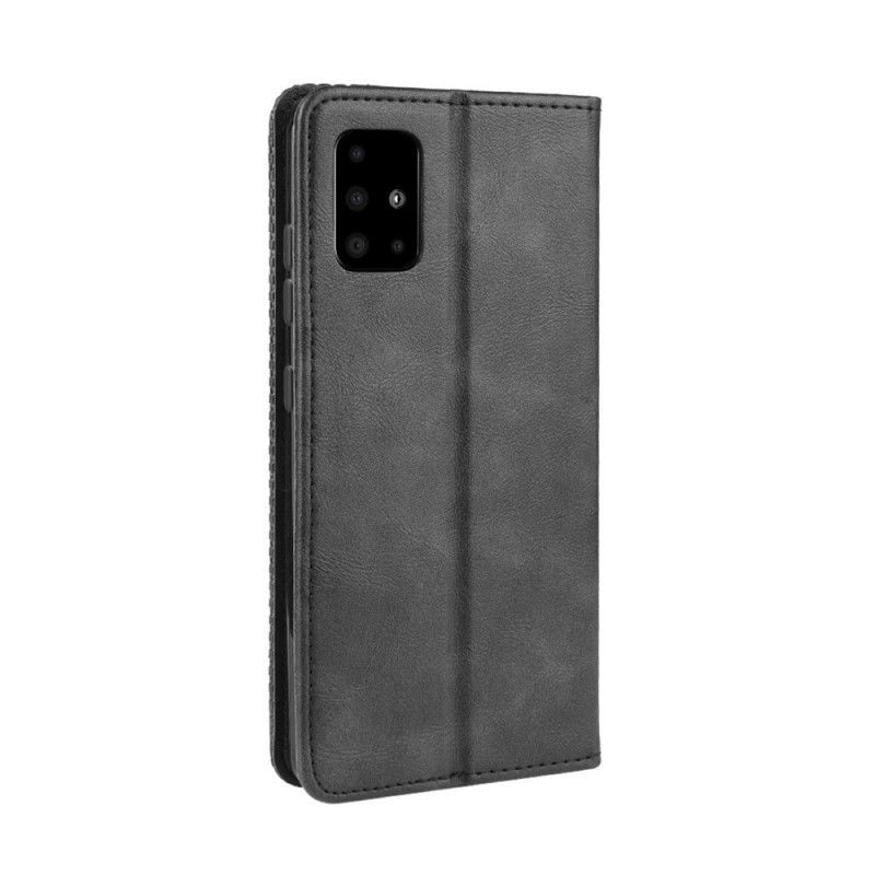 Flip Kotelot Samsung Galaxy A71 Czerwony Czarny Stylizowany Efekt Skóry W Stylu Vintage Etui Ochronne