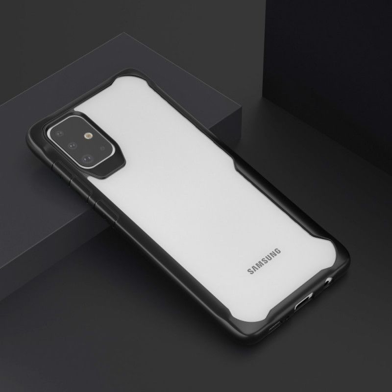 Futerały Samsung Galaxy A71 Czerwony Czarny Hybrydowe Fazowane Krawędzie