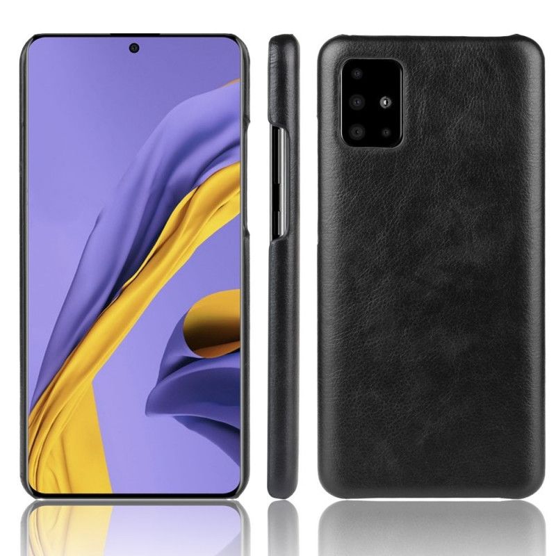 Futerały Samsung Galaxy A71 Szary Czarny Etui na Telefon Efekt Skóry Liczi