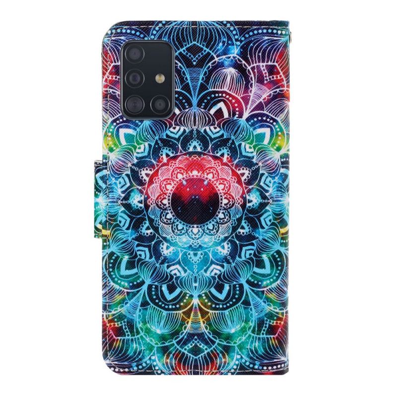 Skórzany Futerał Samsung Galaxy A71 Etui na Telefon Efektowna Mandala Ze Stringami