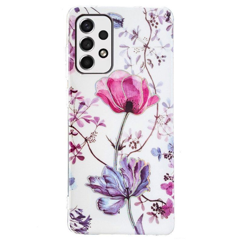 Etui do Samsung Galaxy A53 5G Marmurkowe Kwiaty