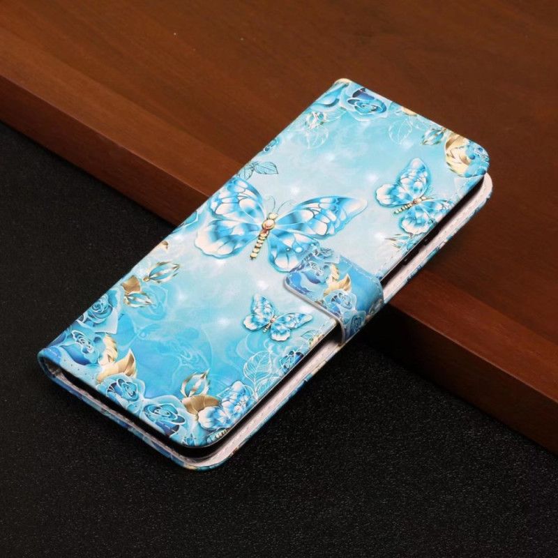 Etui Folio Xiaomi 14t Pro Niebieskie Motyle I Diamenty