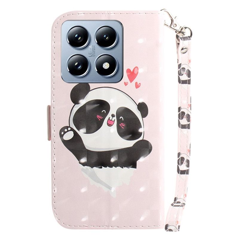 Etui Folio Xiaomi 14t Pro Panda Love Z Paskiem Etui Ochronne