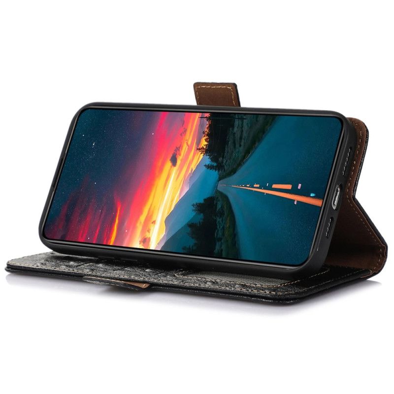 Etui Folio Xiaomi 14t Pro Prawdziwa Skóra Teksturowana Etui Ochronne