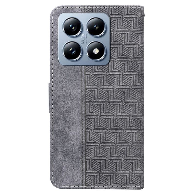 Etui Folio Xiaomi 14t Pro Tkany Wzór Etui Ochronne