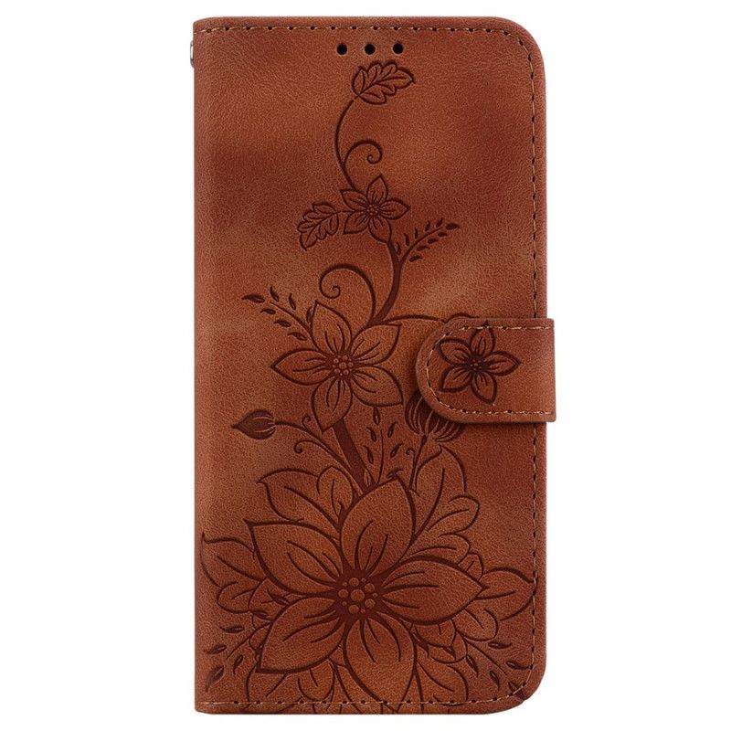 Etui Folio Xiaomi 14t Pro Z Nadrukiem Lilii Etui Ochronne