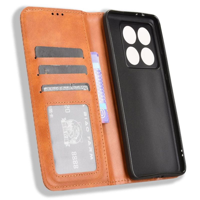 Flip Kotelot Xiaomi 14t Pro Fryz Vintage Etui Ochronne