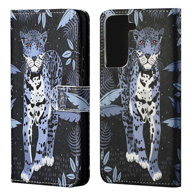 Etui Folio Do Samsung Galaxy S21 Fe Leopard Strappy