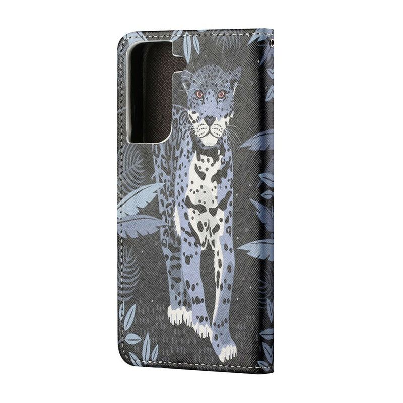 Etui Folio Do Samsung Galaxy S21 Fe Leopard Strappy