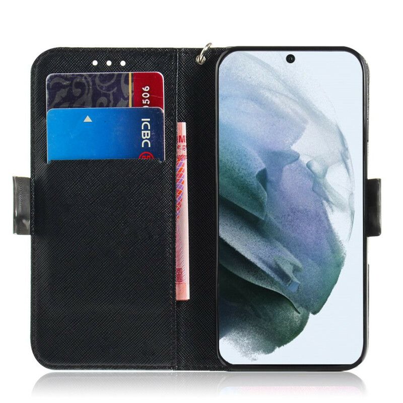 Etui Folio Do Samsung Galaxy S21 Fe Szary Kot W Paski