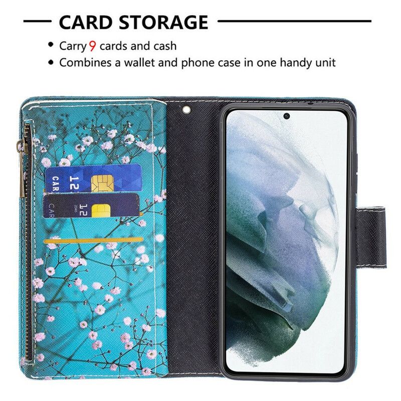 Etui Folio Do Samsung Galaxy S21 Fe Zapinana Kieszeń Na Drzewo