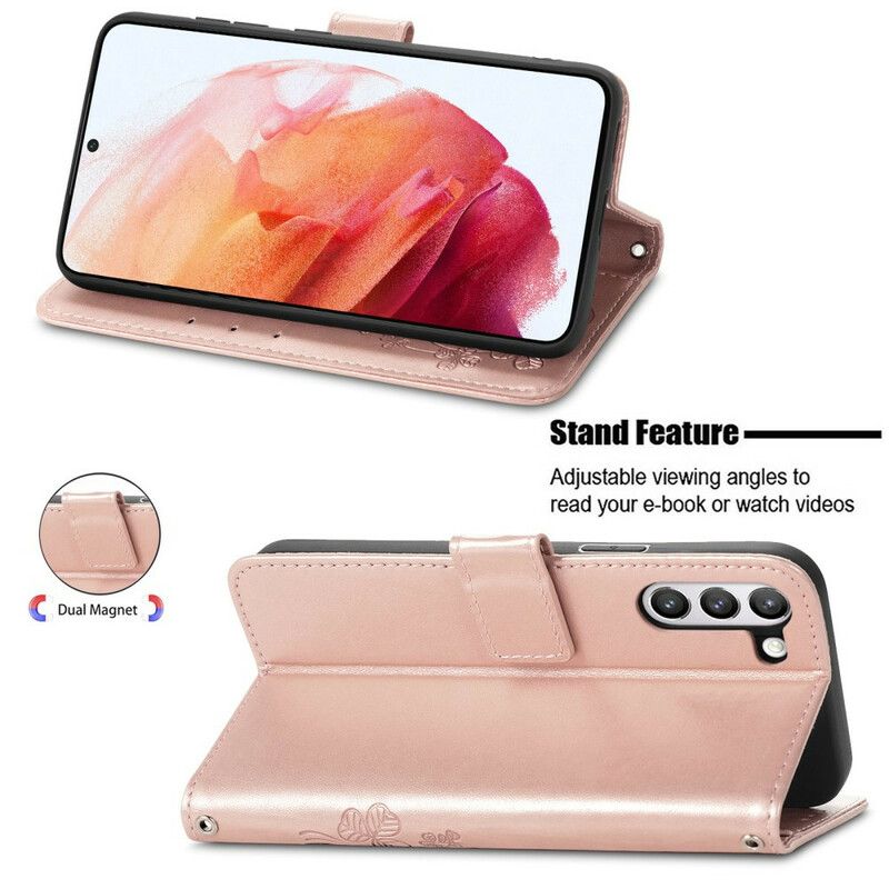 Etui Folio Samsung Galaxy S21 Fe Abstrakcyjne Kwiaty Etui Ochronne