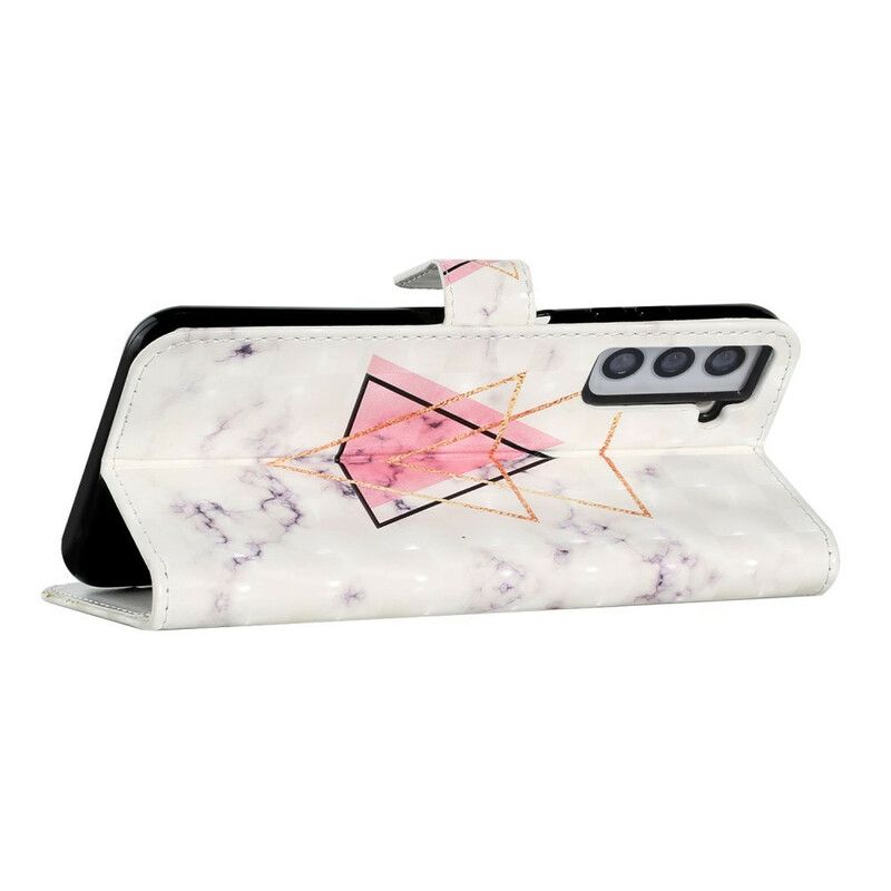 Etui Folio Samsung Galaxy S21 Fe Brokatowy Trójkąt