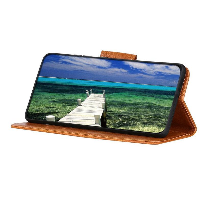 Etui Folio Samsung Galaxy S21 Fe Dwustronne Zapięcie Z Efektem Skóry Etui Ochronne