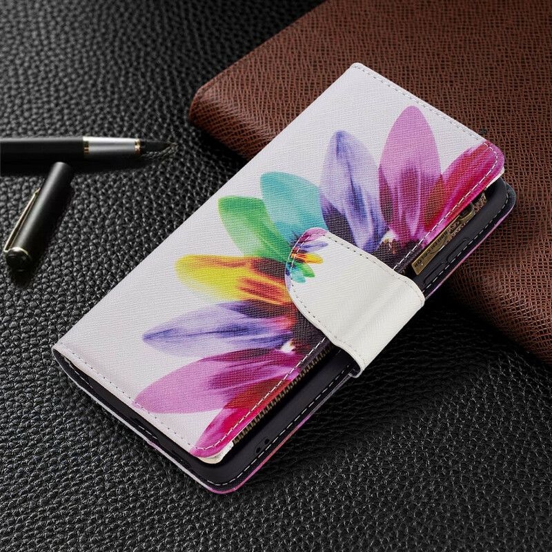 Etui Folio Samsung Galaxy S21 Fe Kieszonka Na Zamek W Kwiaty