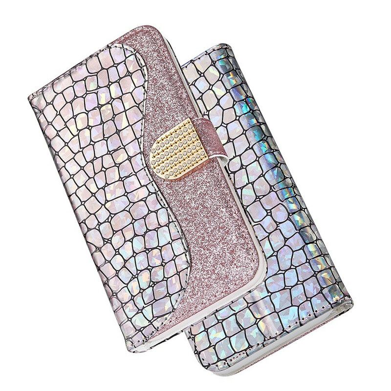 Etui Folio Samsung Galaxy S21 Fe Krokodyle Diamenty