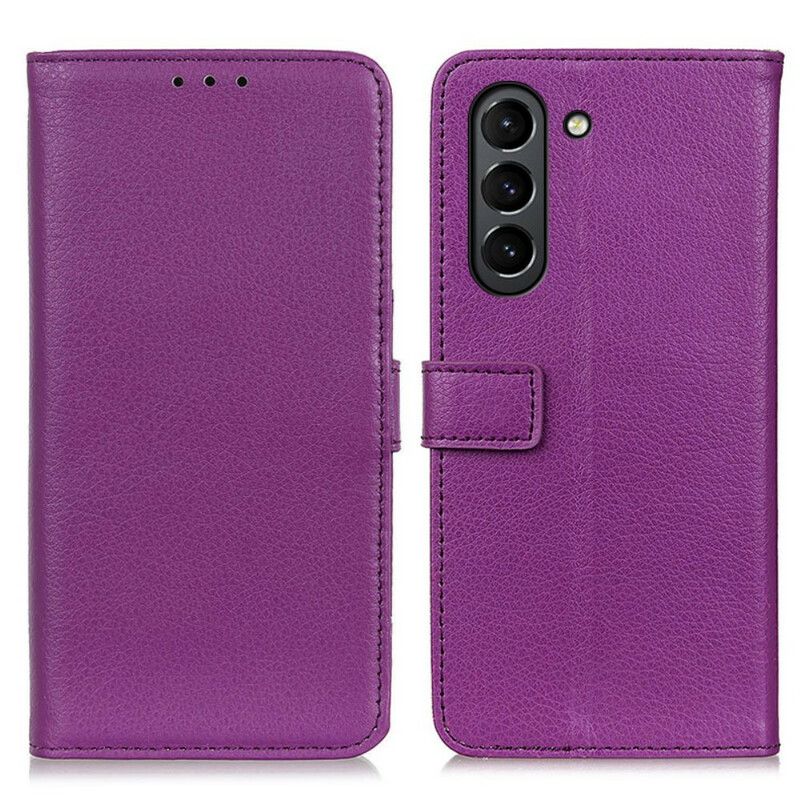 Etui Folio Samsung Galaxy S21 Fe Litchi Premium Sztuczna Skóra