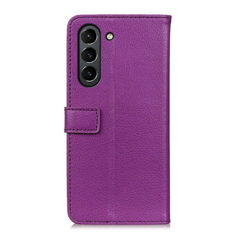 Etui Folio Samsung Galaxy S21 Fe Litchi Premium Sztuczna Skóra