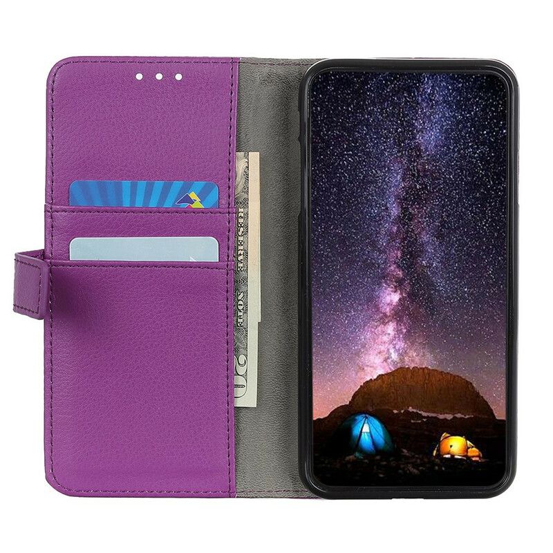 Etui Folio Samsung Galaxy S21 Fe Litchi Premium Sztuczna Skóra