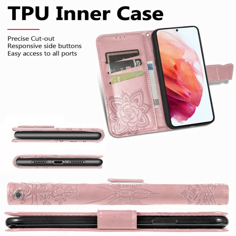 Etui Folio Samsung Galaxy S21 Fe Pół Motyli