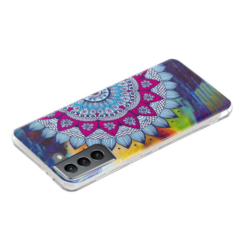 Etui Samsung Galaxy S21 Fe Kolorowa Mandala Fluorescencyjna Etui Ochronne