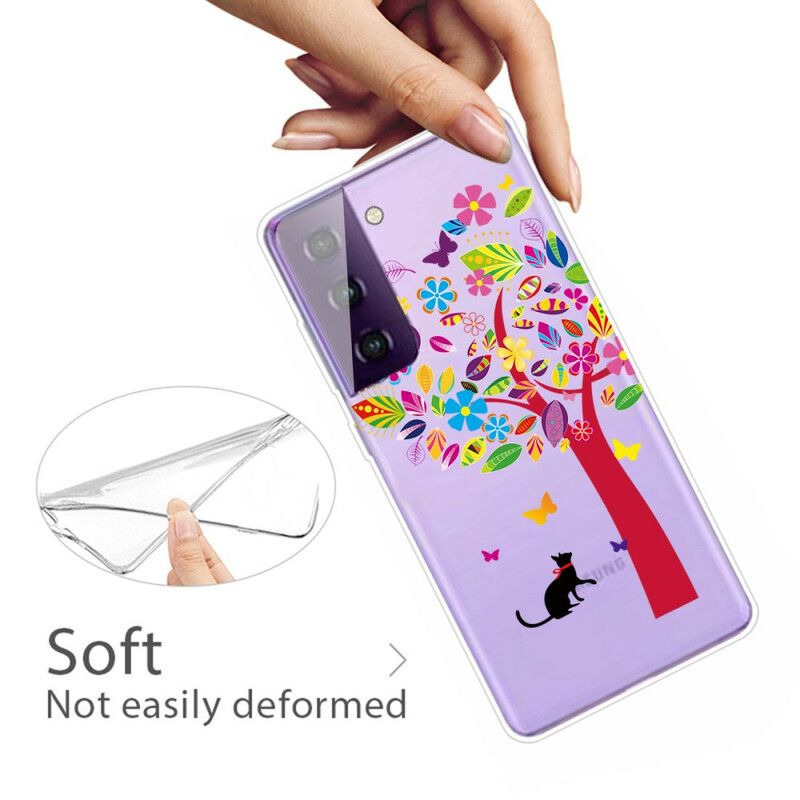 Etui Samsung Galaxy S21 Fe Kot Pod Drzewem Etui Ochronne