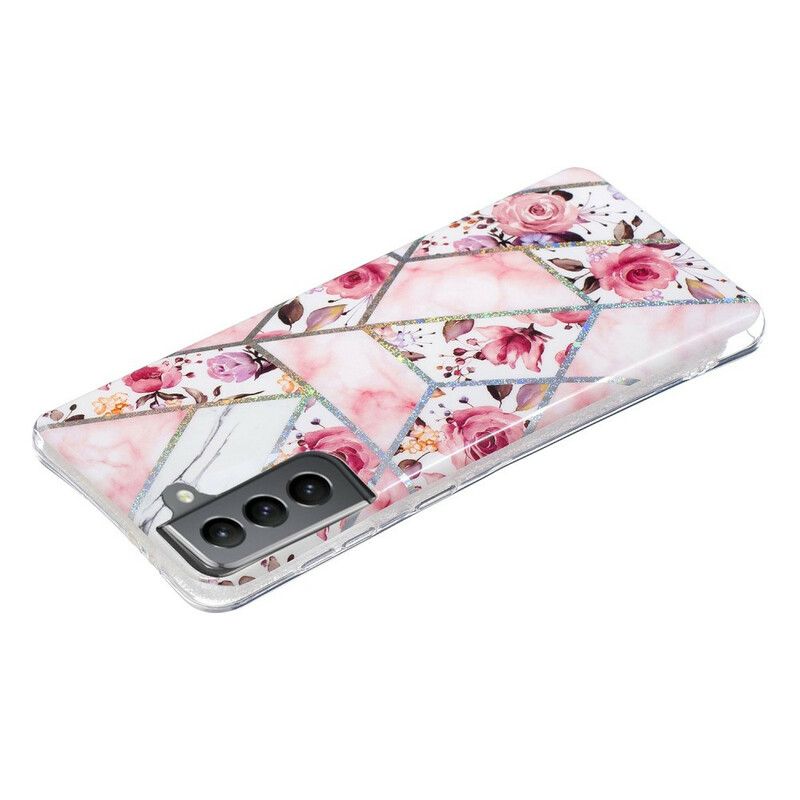 Etui Samsung Galaxy S21 Fe Marmurkowe Kwiaty Etui Ochronne