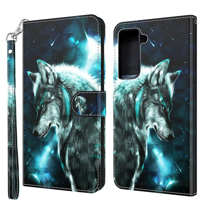 Skórzany Futerał Samsung Galaxy S21 Fe Etui Na Telefon Majestic Wolf