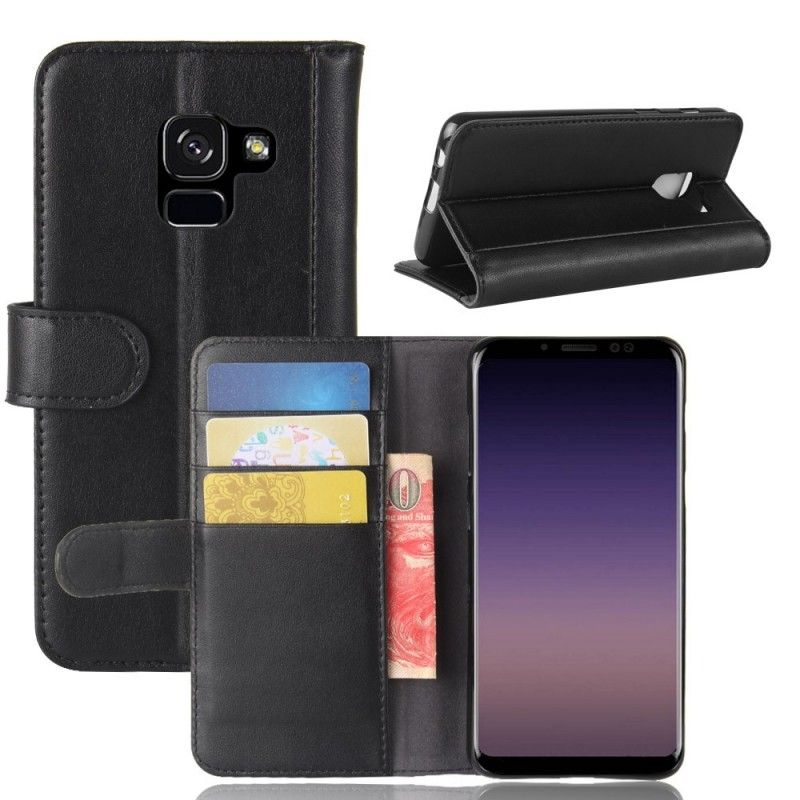 Etui Folio Samsung Galaxy A8 Brązowy Czarny Dwoina Skóry