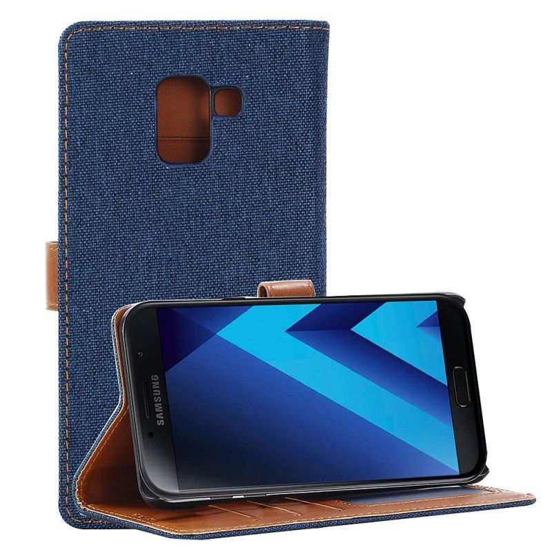 Etui Folio Samsung Galaxy A8 Granatowy Czarny Dżinsy