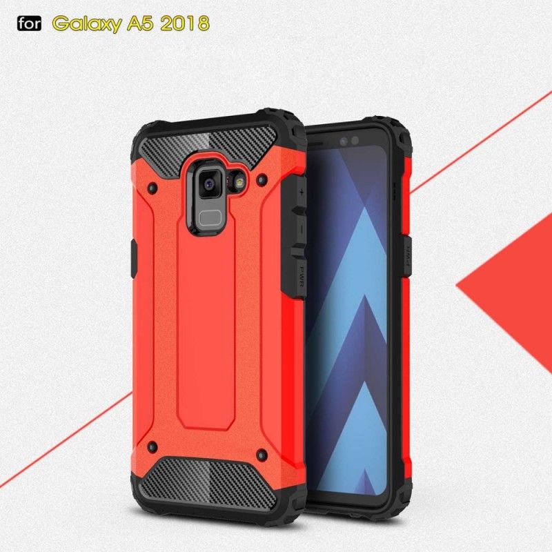 Etui Samsung Galaxy A8 Czerwony Czarny Ocalały