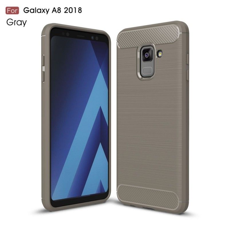 Etui Samsung Galaxy A8 Czerwony Czarny Szczotkowane Włókno Węglowe Etui Ochronne