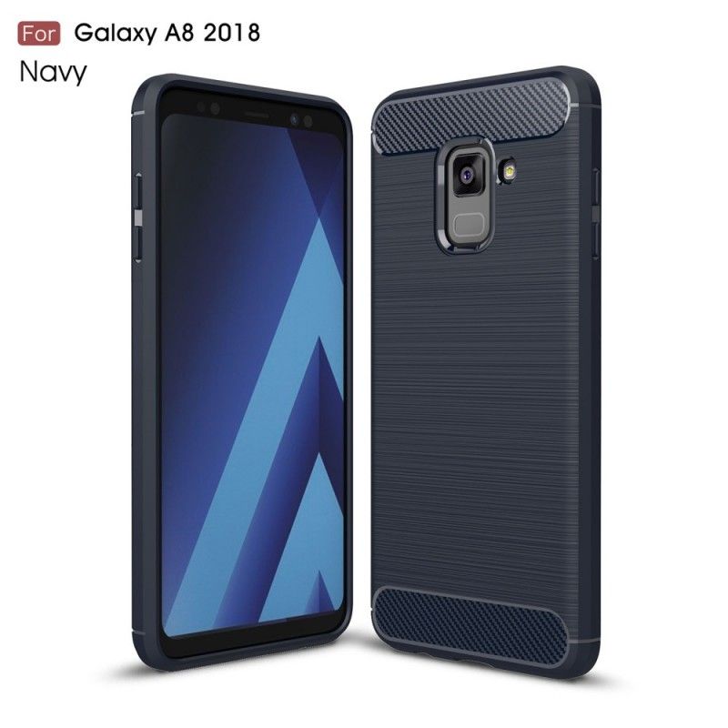 Etui Samsung Galaxy A8 Czerwony Czarny Szczotkowane Włókno Węglowe Etui Ochronne