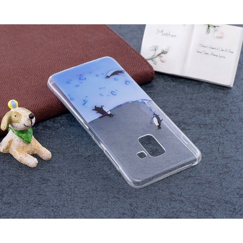 Etui Samsung Galaxy A8 Gra W Pingwiny Etui Ochronne