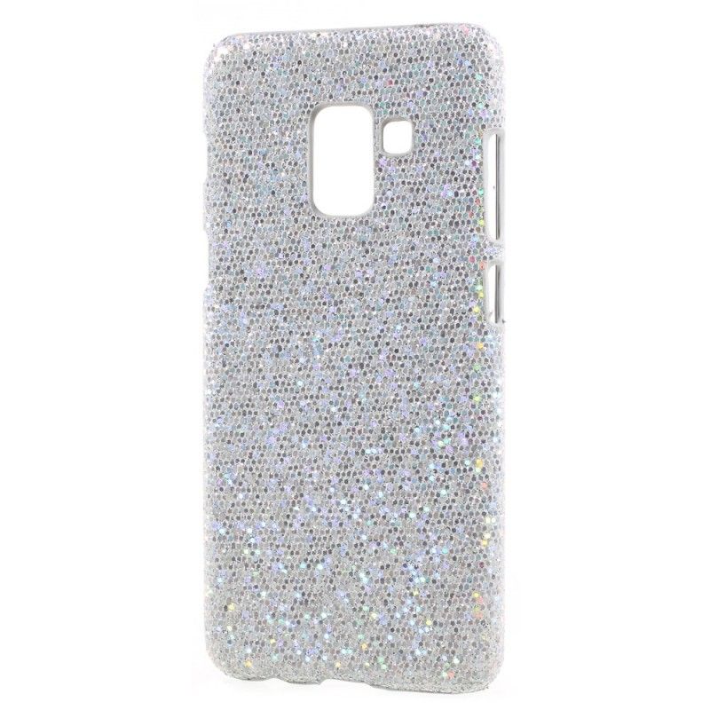 Etui Samsung Galaxy A8 Srebrny Czarny Cekiny