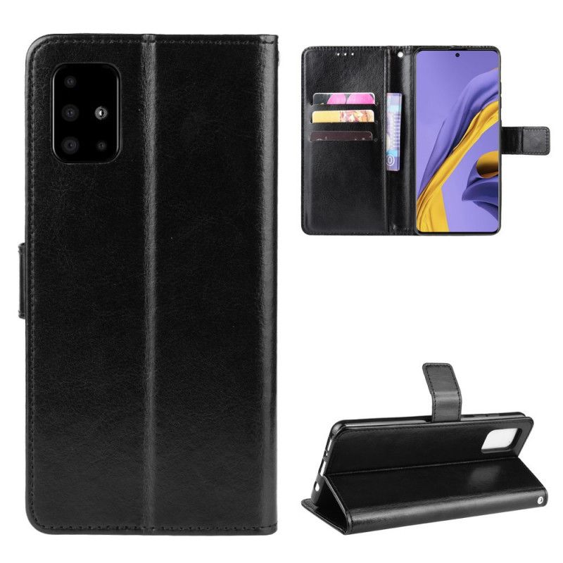 Etui Folio Samsung Galaxy A51 5G Czarny Efektowna Sztuczna Skóra Etui Ochronne